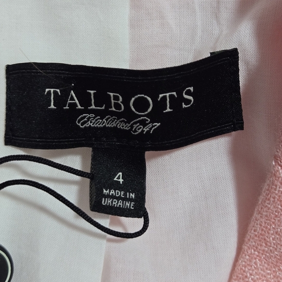 Talbots Womens Pink Linen Blend Single Breasted Lined Blazer Size 4 - Picture 12 of 12
